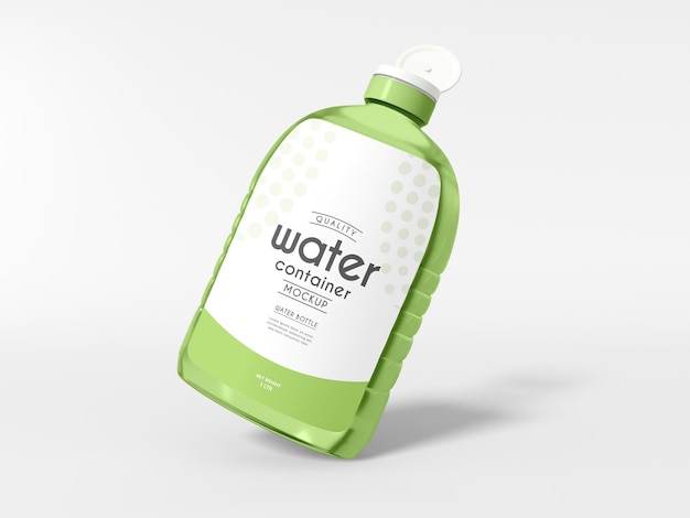 transparent water bottle container  mockup