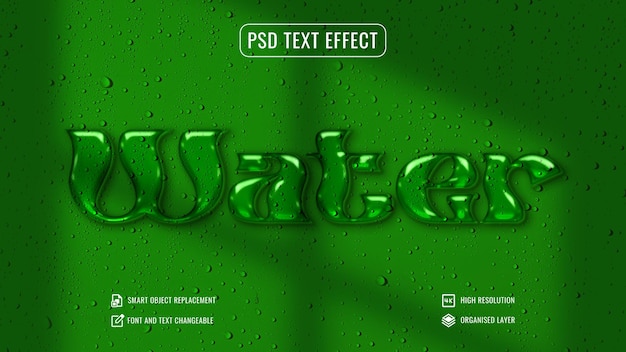 PSD transparent water drop editable text effect