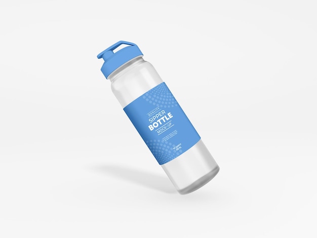 Transparent Water Sipper Bottle Mockup