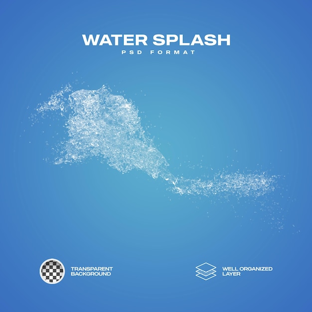 PSD transparent water splash isolated background png