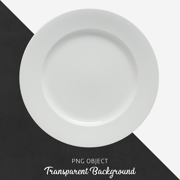Прозрачная белая керамическая или фарфоровая круглая тарелка