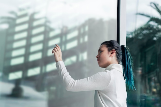 transparent window screen mockup psd futuristic technology