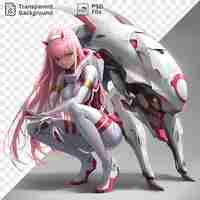 PSD transparent zero two from darling in the franxxion suit