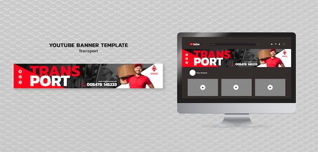 PSD transport concept youtube banner