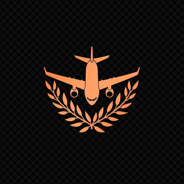 PSD transport ivy logo samolotu z dekoracyjnymi skrzydłami i f psd wektor creetive simple design art