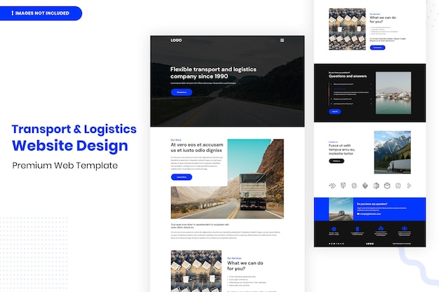 Transport & logistiek website pagina ontwerpsjabloon sjabloon