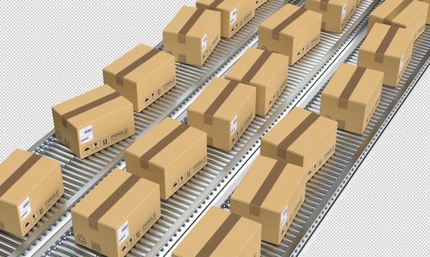 transportband voor pakketten van staal