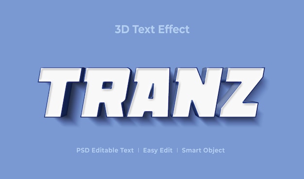 Шаблон эффекта стиля 3d-текста tranz