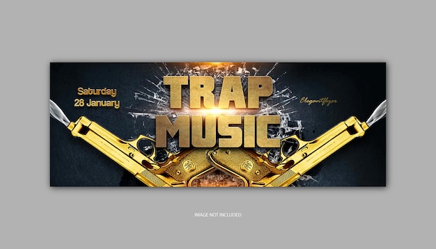 Trap music facebook cover template