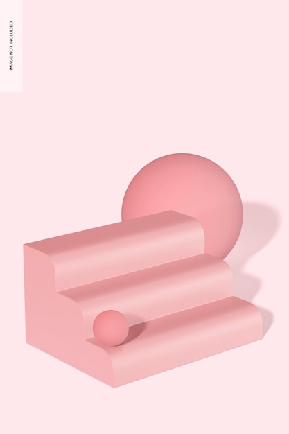 Trap Roze Podium Mockup, Perspectief