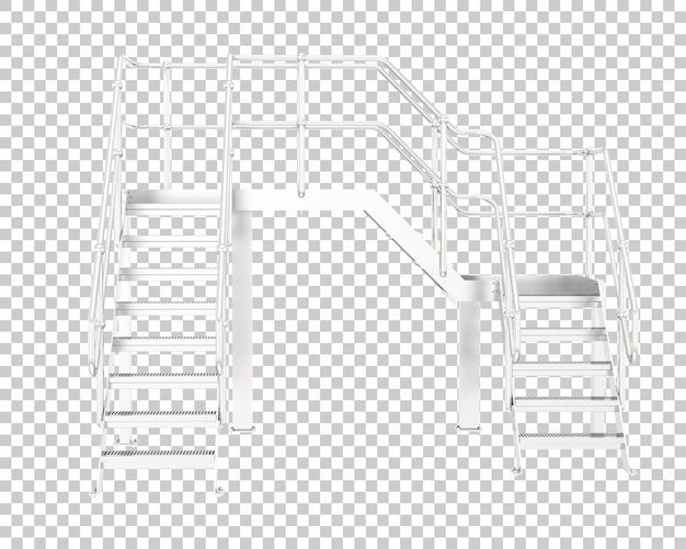 Trapp isolert på transparent bakgrunn 3D-rendering illustrasjon