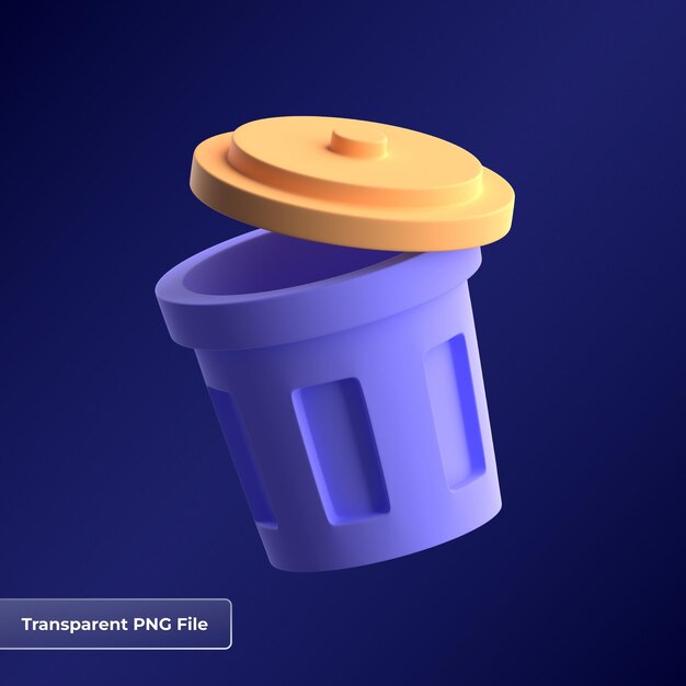 PSD trash 3d icon illustration