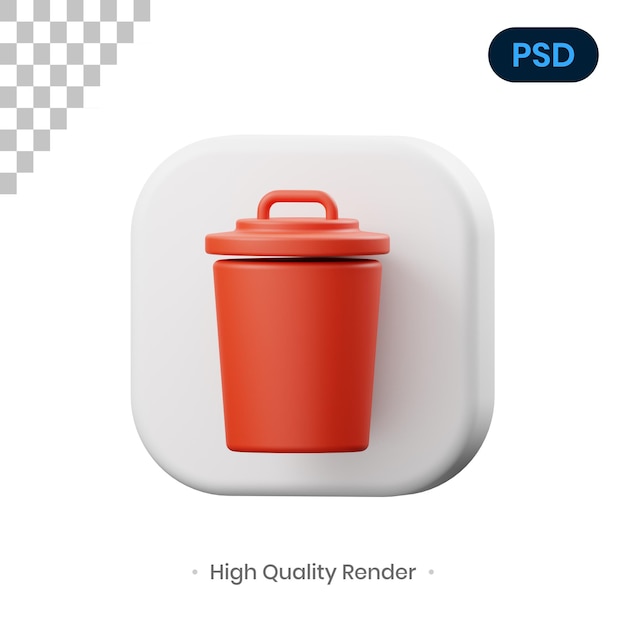 Мусор 3D визуализации иллюстрации Premium Psd