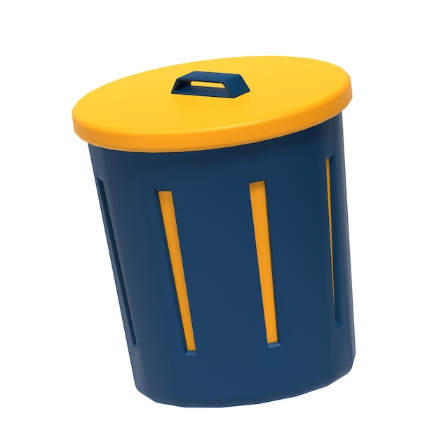 PSD trash 3d vector icon illustration asset