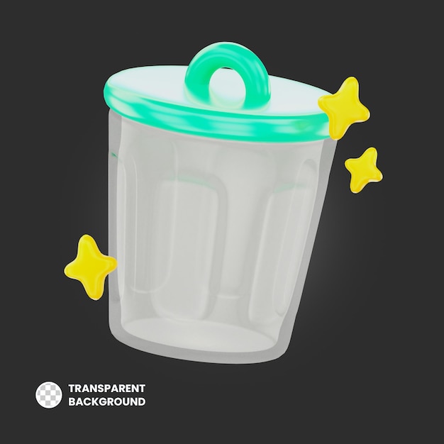 Trash bin delete 3d user interface icon