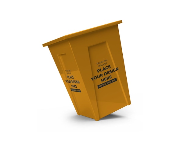 Trash Bin Mockup Template Isolated