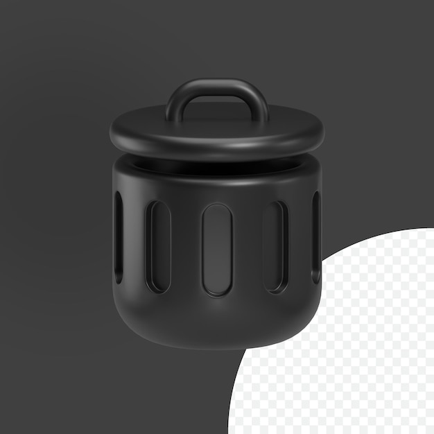 PSD trash can 3d icon