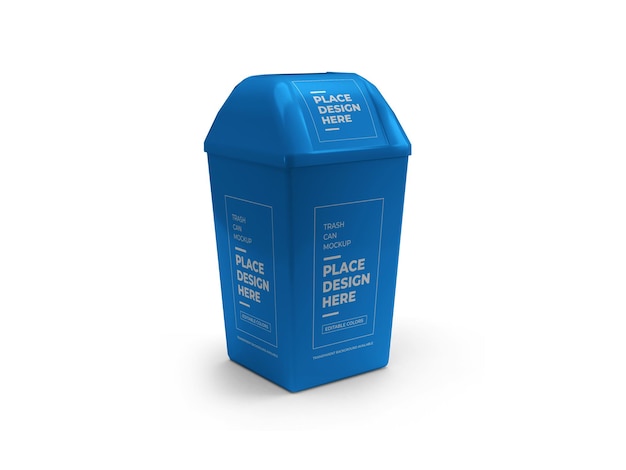 Trash can mockup design isolated