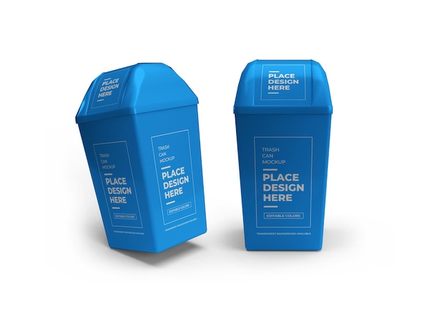 Trash Can Mockup Design Isolated