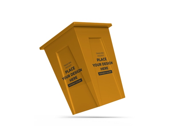 PSD trash can mockup template isolated