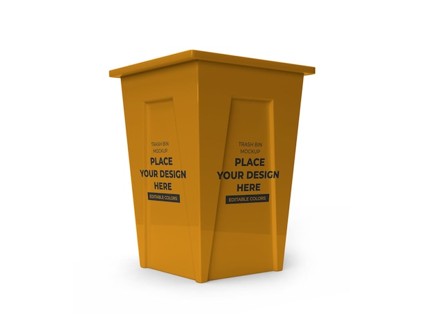 Trash Can Mockup Template Isolated