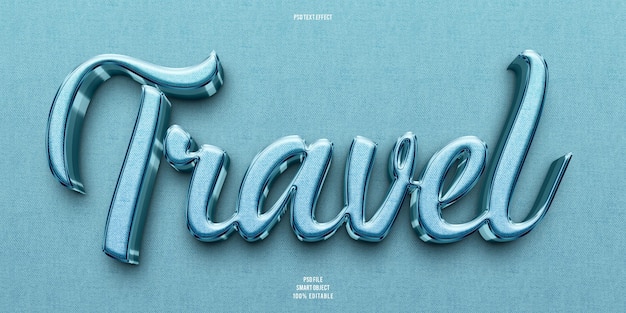 Travel 3d editable text effect