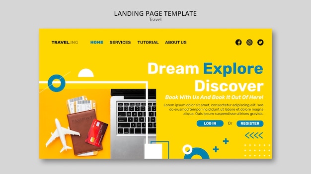 PSD travel adventure landing page