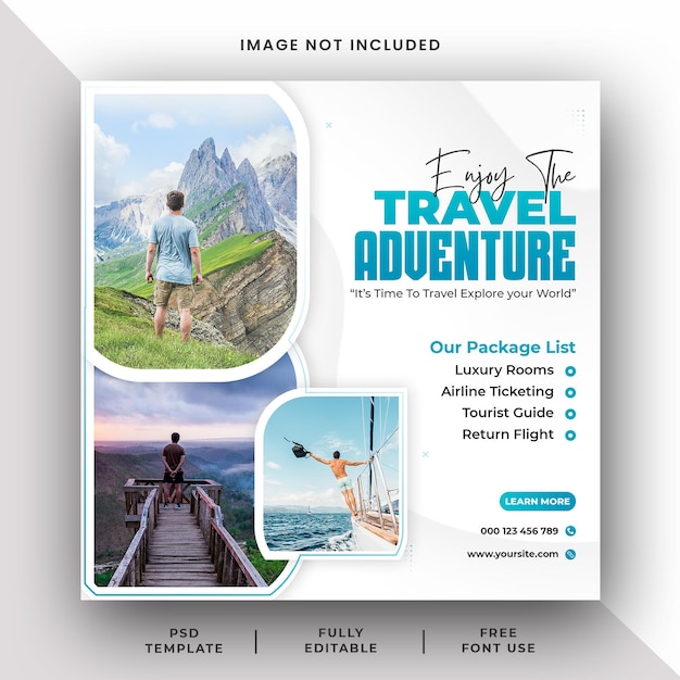 Travel Adventure Social Media Instagram POst Banner Template
