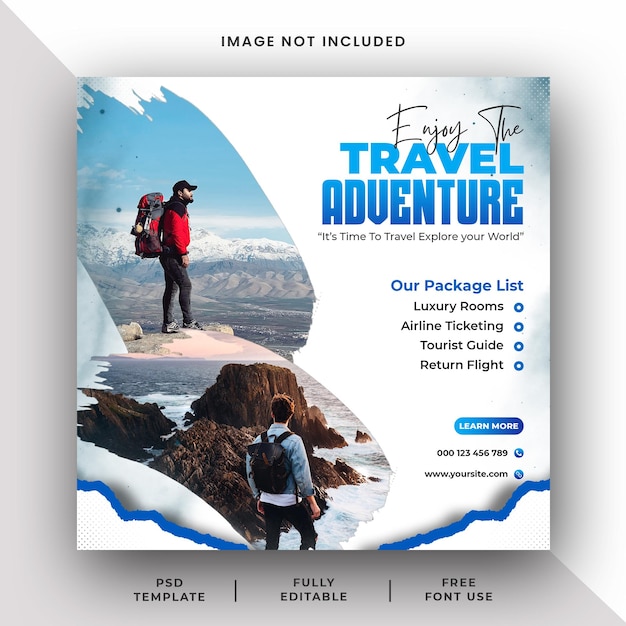 Travel Adventure Social Media Instagram POst Banner Template