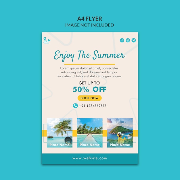 PSD travel agency - a4 flyer design 01