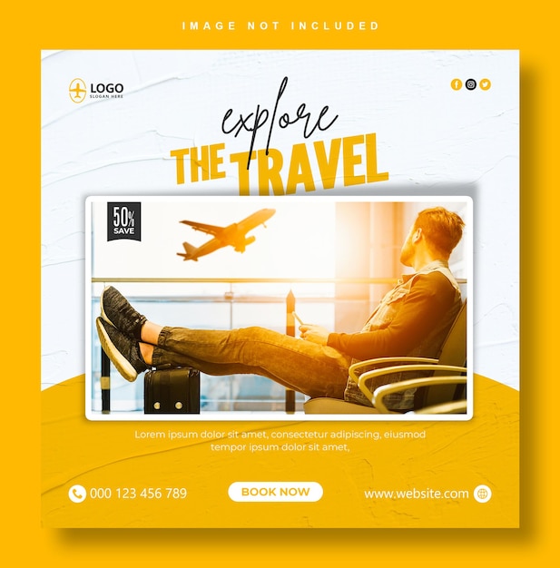 Travel agency banner social media instagram post or flyer design