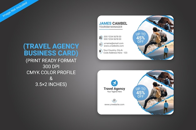 Travel agency business card print template design