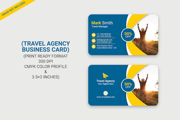 PSD travel agency business card print template