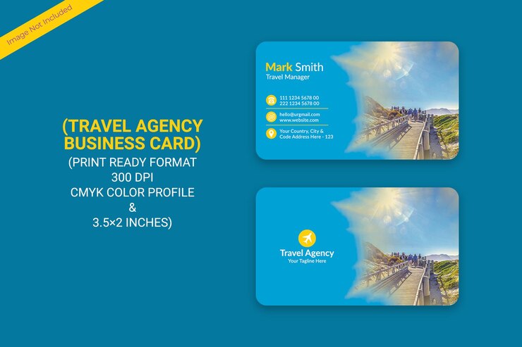 PSD travel agency business card print template
