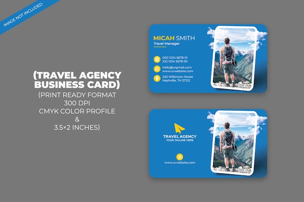 PSD travel agency business card print template