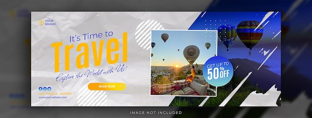 PSD agenzia di viaggi copertina facebook design web banner turismo marketing copertura social media