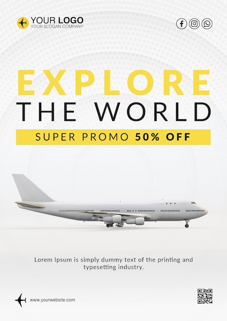 Travel agency flyer super promo concept