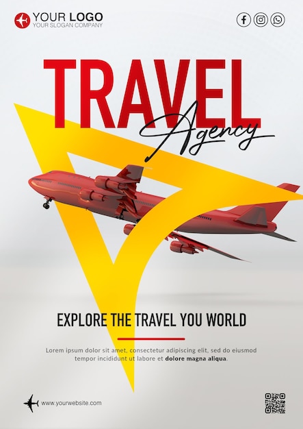 PSD travel agency flyer template