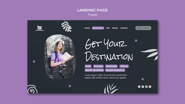 PSD travel agency landing page template