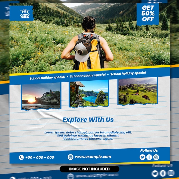 PSD travel agency promotional flyers