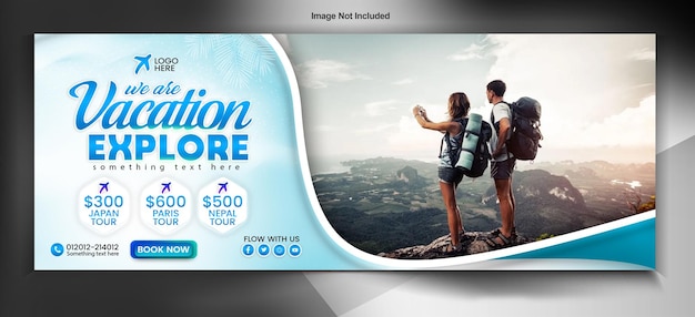 Travel agency social media banner design template