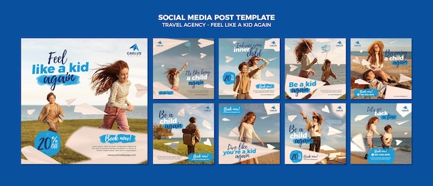 PSD travel agency social media post template