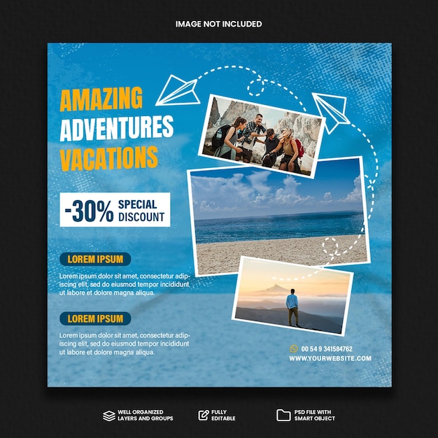 Travel agency social media post template