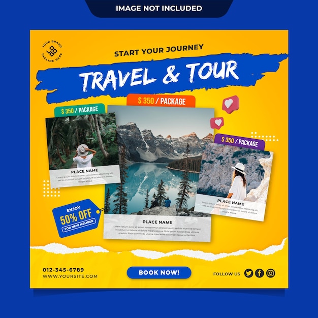 Travel agency social media post template