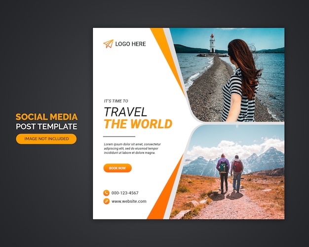 PSD travel agency social media post template