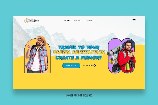 travel agency website landing page