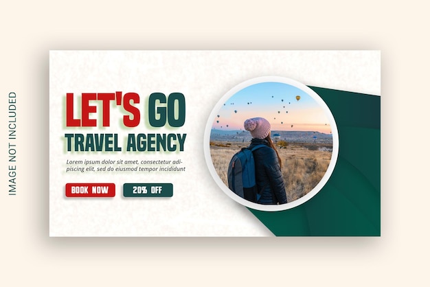 PSD travel agency youtube thumbnail design