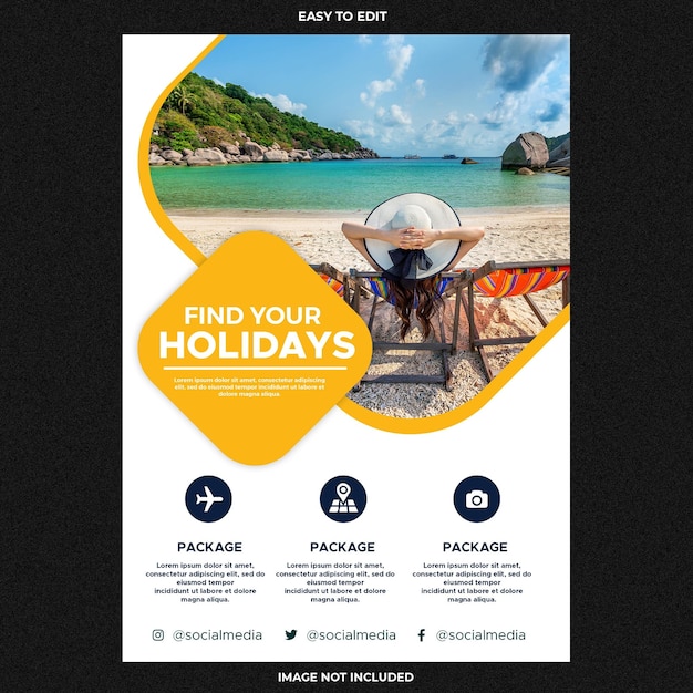travel agent and tourism square banner or social media post template