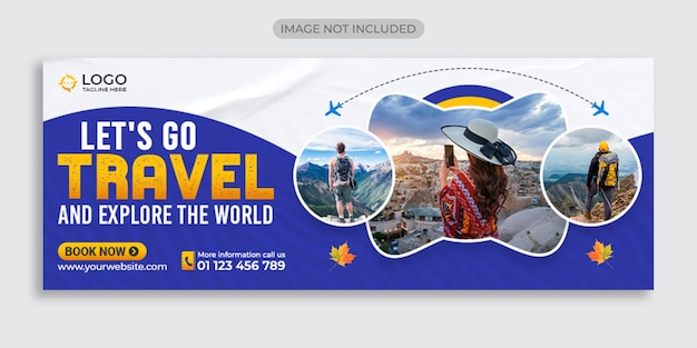 PSD Шаблон обложки facebook для путешествий и туризма