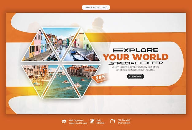 travel and tourism web banner template